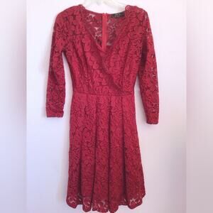 MissMny Short sleeve red lace dress size small